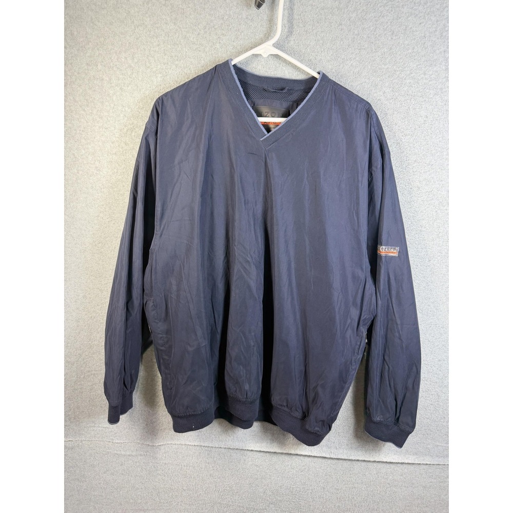 IZOD XFG Jacket Mens Large Blue Pullover Windbreaker Golf Lined Lightweight